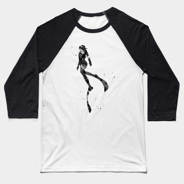 Scuba diver Baseball T-Shirt by erzebeth